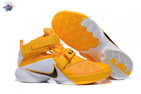 Meilleures Nike Lebron Soldier IX 9 Jaune Blanc