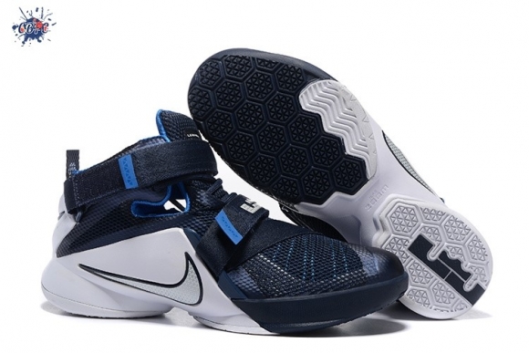 Meilleures Nike Lebron Soldier IX 9 Marine Blanc