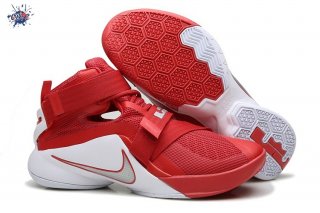 Meilleures Nike Lebron Soldier IX 9 Rouge Blanc Métallique Argent