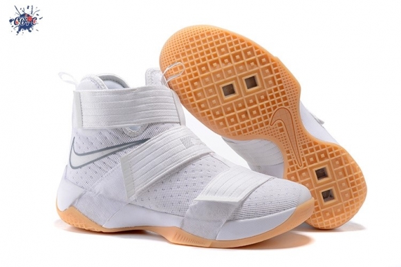 Meilleures Nike Lebron Soldier X 10 Blanc Métallique Argent