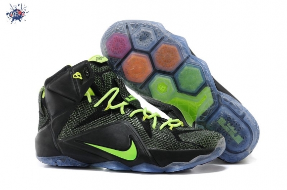 Meilleures Nike Lebron XII 12 Noir Volt