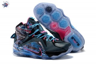 Meilleures Nike Lebron XII 12 "South Beach" Noir Bleu Rose