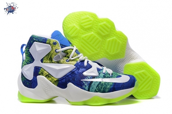 Meilleures Nike Lebron XIII 13 Blanc Bleu Volt