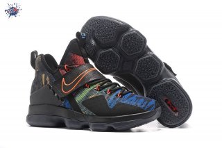 Meilleures Nike Lebron XIV 14 Noir Orange Bleu Rouge