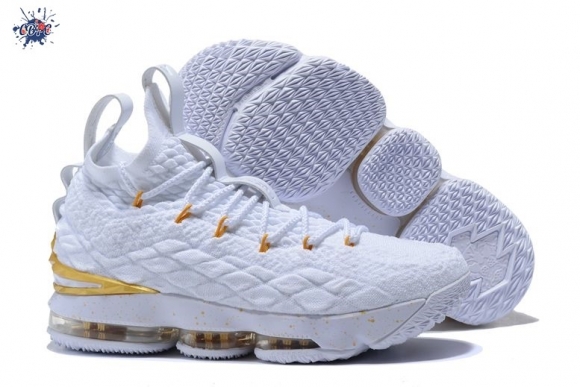 Meilleures Nike Lebron XV 15 Blanc Or