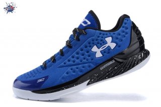 Meilleures Under Armour Curry 1 Low Bleu Noir Blanc