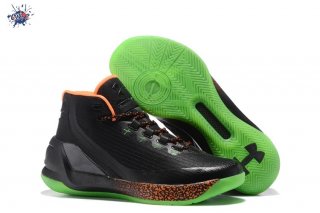 Meilleures Under Armour Curry 3 "Lights Out" Noir Orange Vert