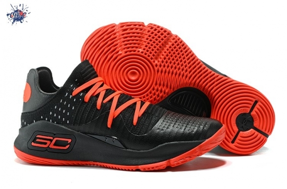 Meilleures Under Armour Curry 4 Low Noir Rouge