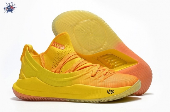 Meilleures Under Armour Curry 5 Low Jaune Orange