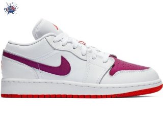 Meilleures Air Jordan 1 Low (GS) White True Berry (554723-161)