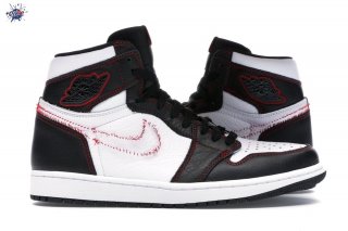 Meilleures Air Jordan 1 High Retro "Defiant" Blanc Noir Rouge (CD6579-071)