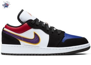 Meilleures Air Jordan 1 Low (GS) "Lakers" Top 3 Noir Pourpre (553560-051)