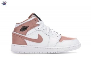 Meilleures Air Jordan 1 Mid (GS) Blanc Rose Or (555112-190)