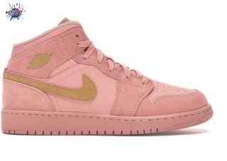 Meilleures Air Jordan 1 Mid (GS) Corail Or (BQ6931-600)