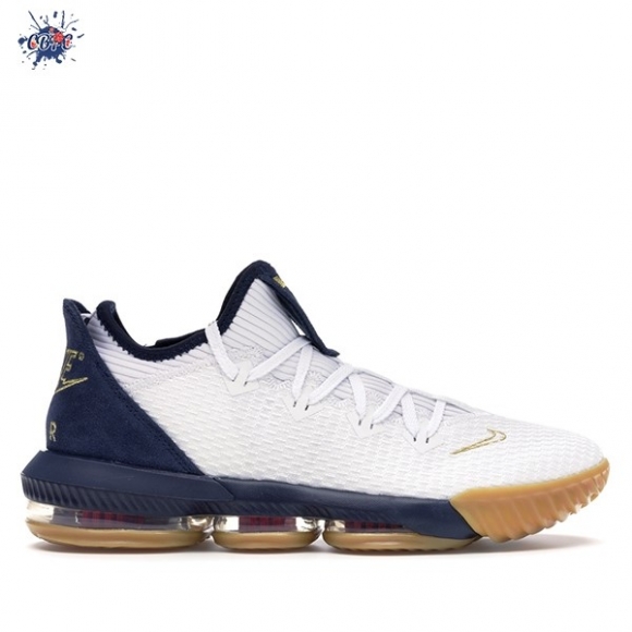 Meilleures Nike Lebron XVI 16 Low "Olympic" Blanc Marine (CI2668-101)