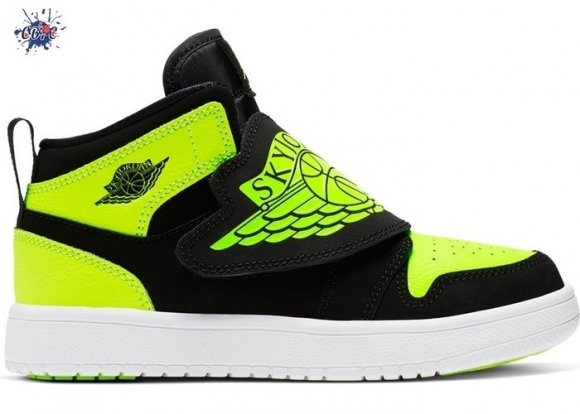 Meilleures Sky Air Jordan 1 (PS) Noir Volt (BQ7197-007)