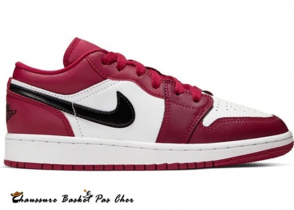 Air Jordan 1 Low "Noble Rouge" (Gs) Noir Blanc (553560-604)