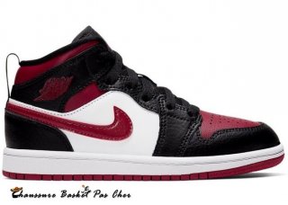 Air Jordan 1 Mid "BRouge Toe" (Ps) Noir Rouge (640734-066)