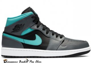 Air Jordan 1 Mid Gris Aqua (554724-063)