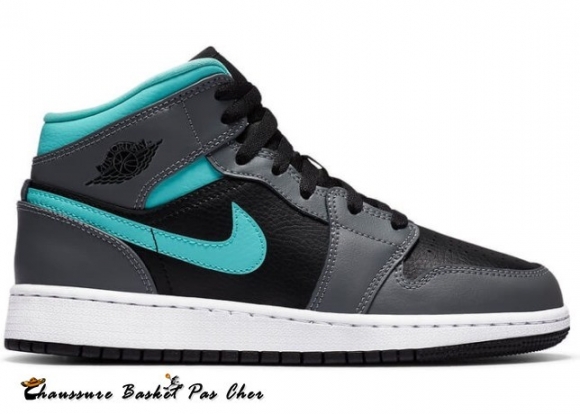 Air Jordan 1 Mid (Gs) Gris Aqua (554725-063)