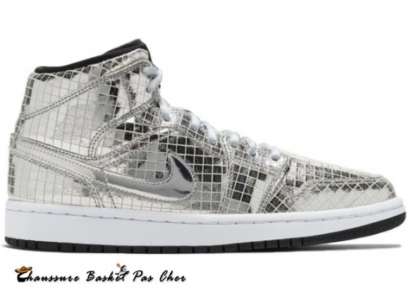 Air Jordan 1 Mid Se "Disco" (W) Argent Blanc (CU9304-001)