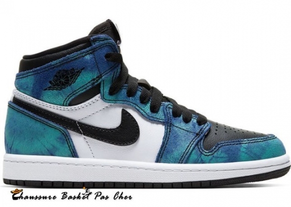 Air Jordan 1 Retro High "Tie Dye" (Ps) Noir Vert (CU0449-100)