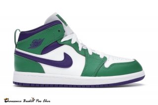 Jordan 1 Mid IncRougeible "Hulk" (Ps) Pourpre Blanc (640734-300)