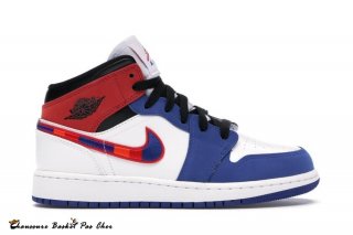 Jordan 1 Mid Rush Bleu (Gs) Université Rouge (BQ6931-146)