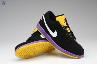 Meilleures Air Jordan 1 Noir Pourpre Jaune