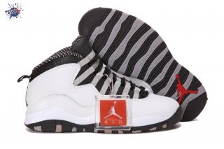 Meilleures Air Jordan 10 Blanc Gris Noir