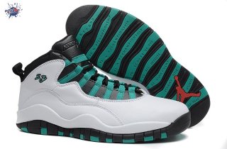 Meilleures Air Jordan 10 Blanc Gris Vert