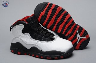 Meilleures Air Jordan 10 Blanc Noir Rouge Enfant