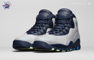 Meilleures Air Jordan 10 Gris Bleu