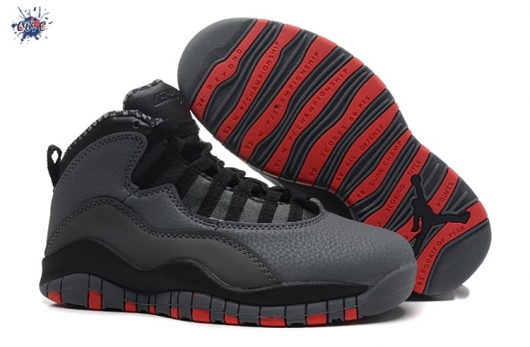 Meilleures Air Jordan 10 Gris Noir Enfant