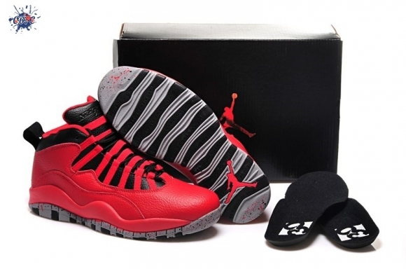 Meilleures Air Jordan 10 Rouge Gris Noir