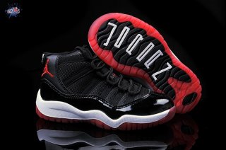 Meilleures Air Jordan 11 Noir Rouge Blanc Enfant