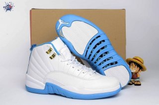 Meilleures Air Jordan 12 Blanc Bleu Or