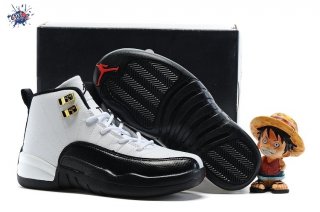 Meilleures Air Jordan 12 Blanc Noir Enfant