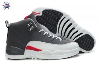 Meilleures Air Jordan 12 Gris Blanc Rouge