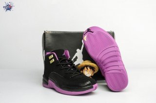 Meilleures Air Jordan 12 Noir Rose Enfant