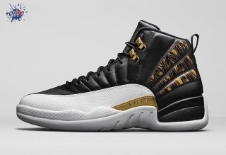 Meilleures Air Jordan 12 Or Noir Blanc