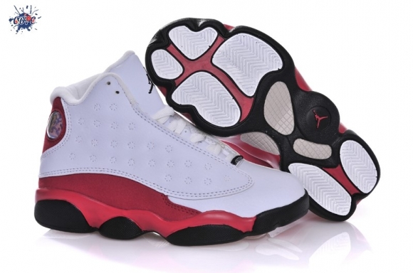 Meilleures Air Jordan 13 Blanc Rouge Enfant