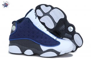 Meilleures Air Jordan 13 Bleu Gris Blanc