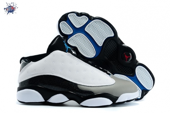 Meilleures Air Jordan 13 Gris Noir Blanc Bleu