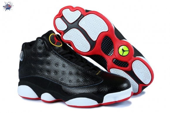 Meilleures Air Jordan 13 Noir Blanc Rouge Vert