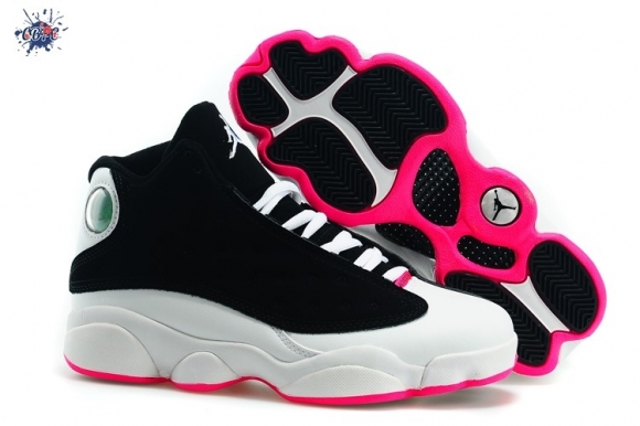 Meilleures Air Jordan 13 Rose Blanc Noir