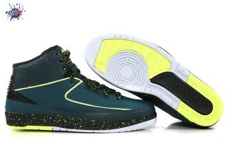 Meilleures Air Jordan 2 Bleu Noir Fluorescent Vert