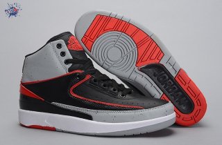 Meilleures Air Jordan 2 Noir Gris Rouge