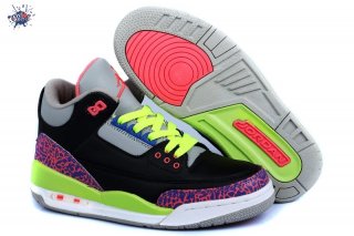 Meilleures Air Jordan 3 Noir Rose Vert Enfant