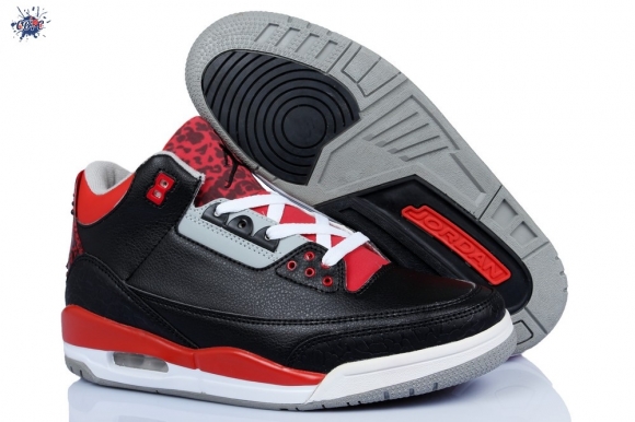 Meilleures Air Jordan 3 Noir Rouge Blanc